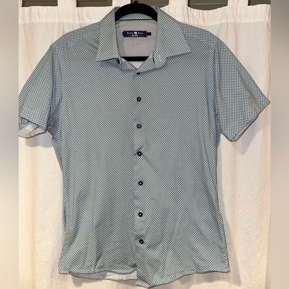 Stone Rose Casual Short Sleeve Button Down Shirt Small